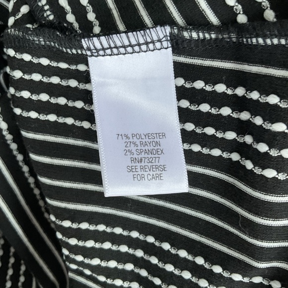 Dana Bachman Blouse Top Black Stripes Polka Dot Preppy Business Academia Medium - Picture 4 of 5